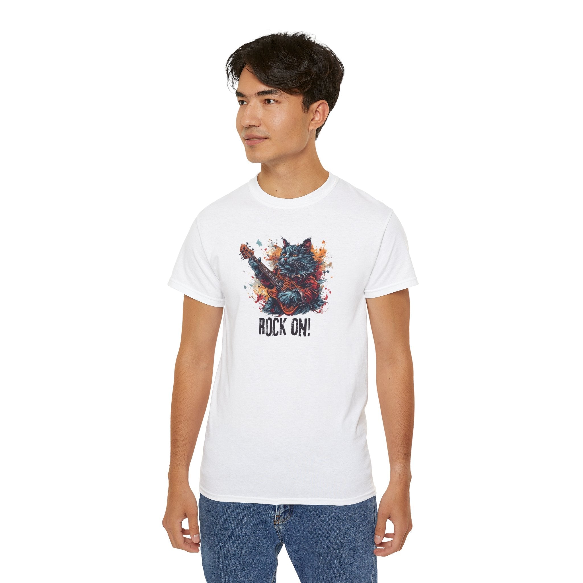 Rock On Cat Unisex Music Tee - Clothing, T-shirts - EpiAl's Shop