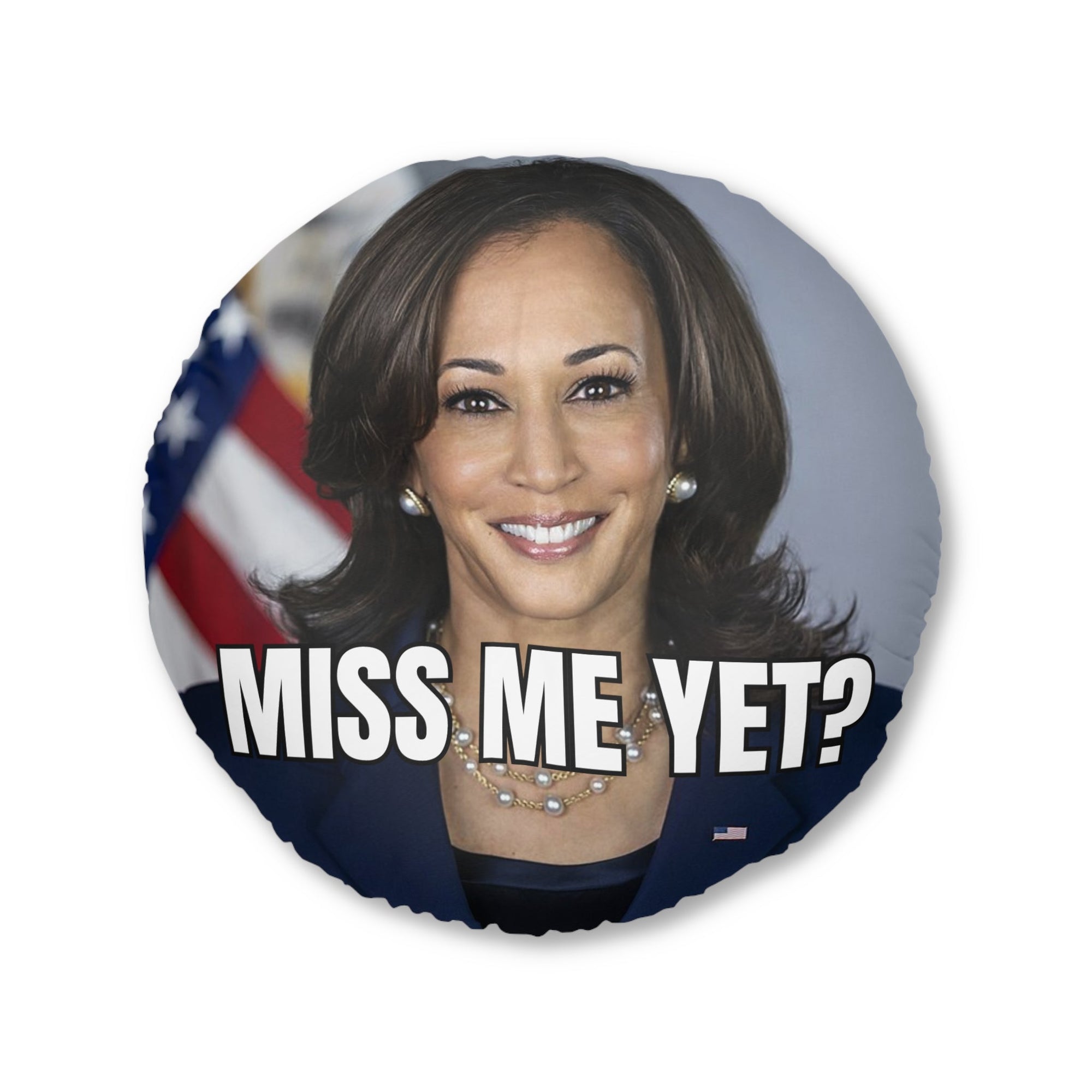 Round Tufted Floor Pillow - 'Miss Me Yet?' Statement Cushion - Decor, Home, Pillows - EpiAl's Shop
