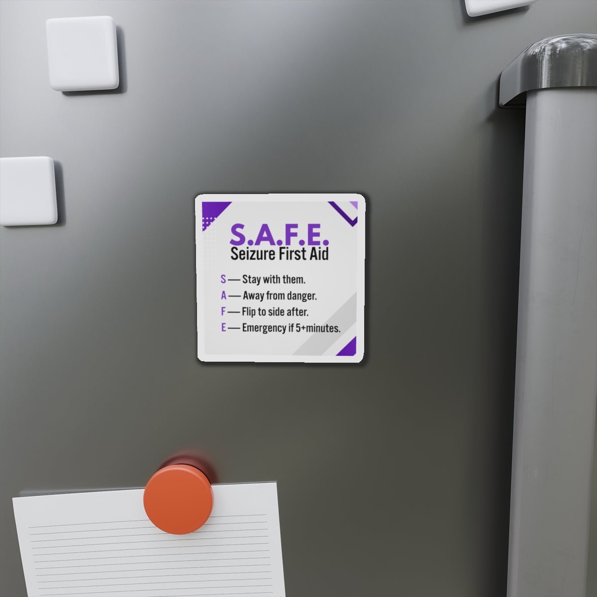 S.A.F.E. Seizure First Aid Magnet – Epilepsy Awareness Emergency Guide - Magnets, Indoor & Outdoor - EpiAl's Shop