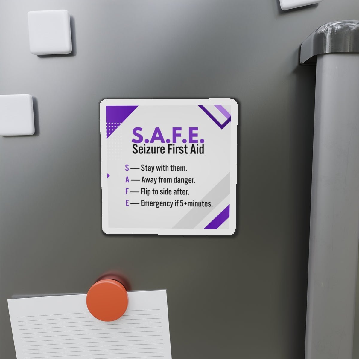 S.A.F.E. Seizure First Aid Magnet – Epilepsy Awareness Emergency Guide - Magnets, Indoor & Outdoor - EpiAl's Shop