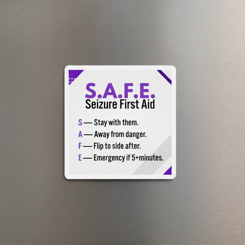 S.A.F.E. Seizure First Aid Magnet – Epilepsy Awareness Emergency Guide - Magnets, Indoor & Outdoor - EpiAl's Shop