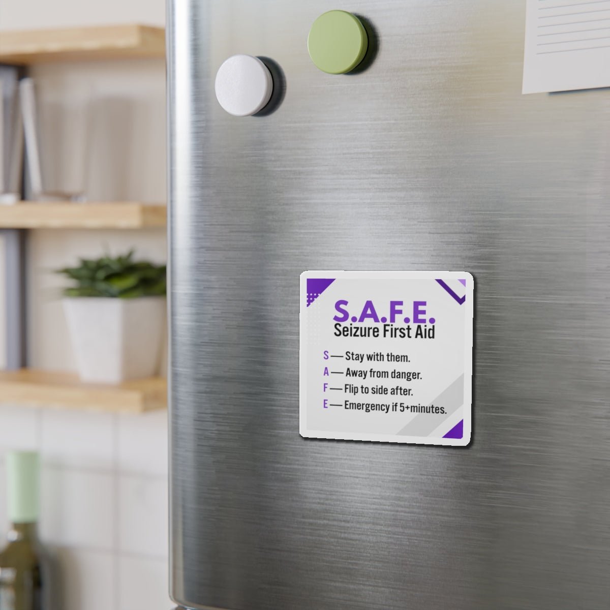 S.A.F.E. Seizure First Aid Magnet – Epilepsy Awareness Emergency Guide - Magnets, Indoor & Outdoor - EpiAl's Shop