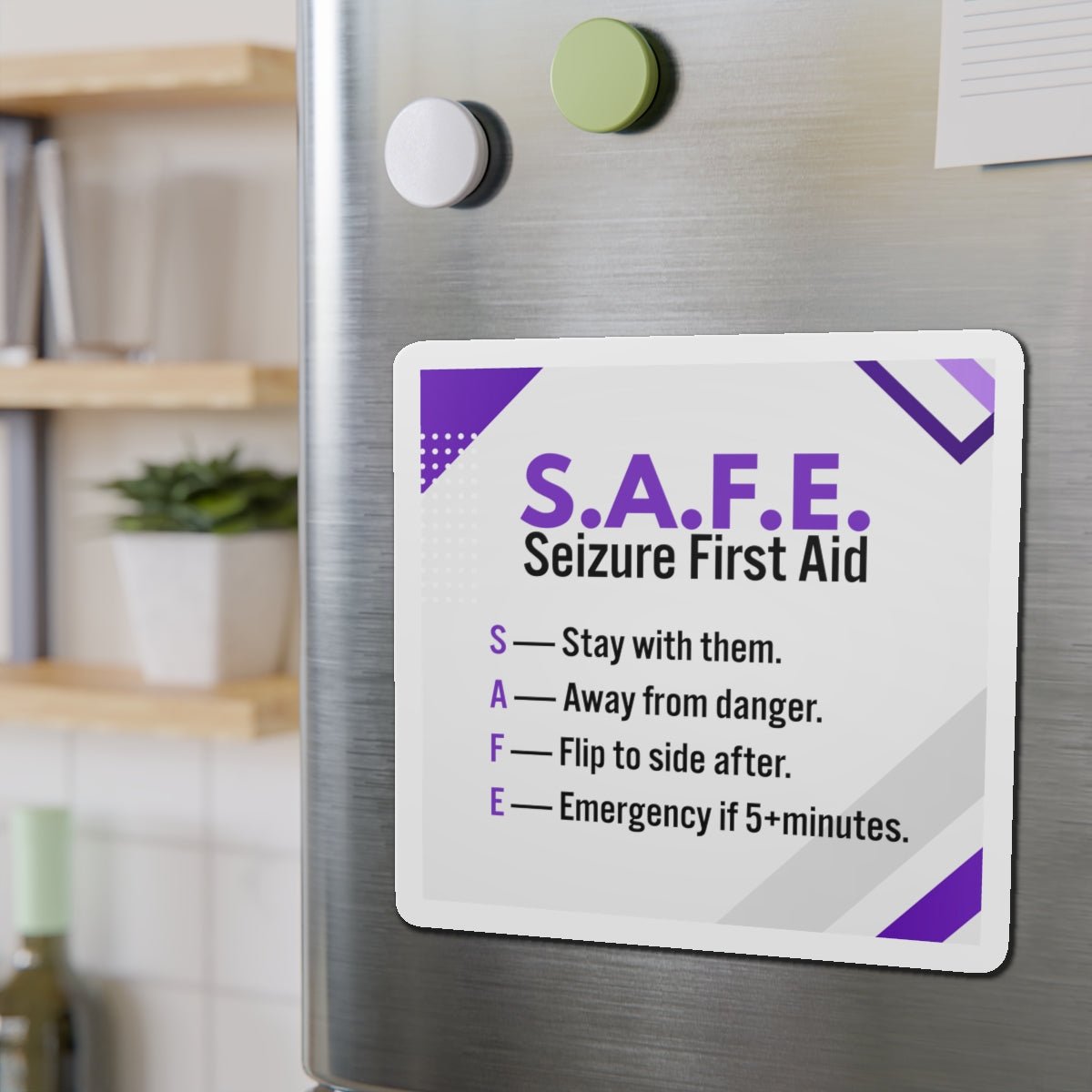 S.A.F.E. Seizure First Aid Magnet – Epilepsy Awareness Emergency Guide - Magnets, Indoor & Outdoor - EpiAl's Shop