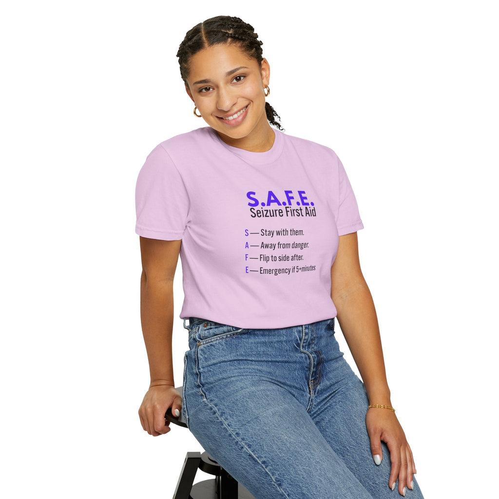 S.A.F.E. Seizure First Aid T-Shirt – Epilepsy Awareness Education Tee - Clothing, Women, T-Shirts - EpiAl's Shop