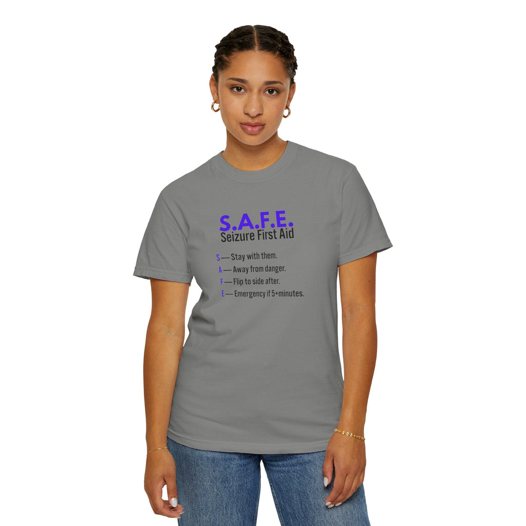 S.A.F.E. Seizure First Aid T-Shirt – Epilepsy Awareness Education Tee - Clothing, Women, T-Shirts - EpiAl's Shop