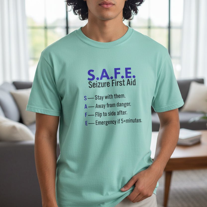 S.A.F.E. Seizure First Aid T-Shirt – Epilepsy Awareness Education Tee - Clothing, Women, T-Shirts - EpiAl's Shop
