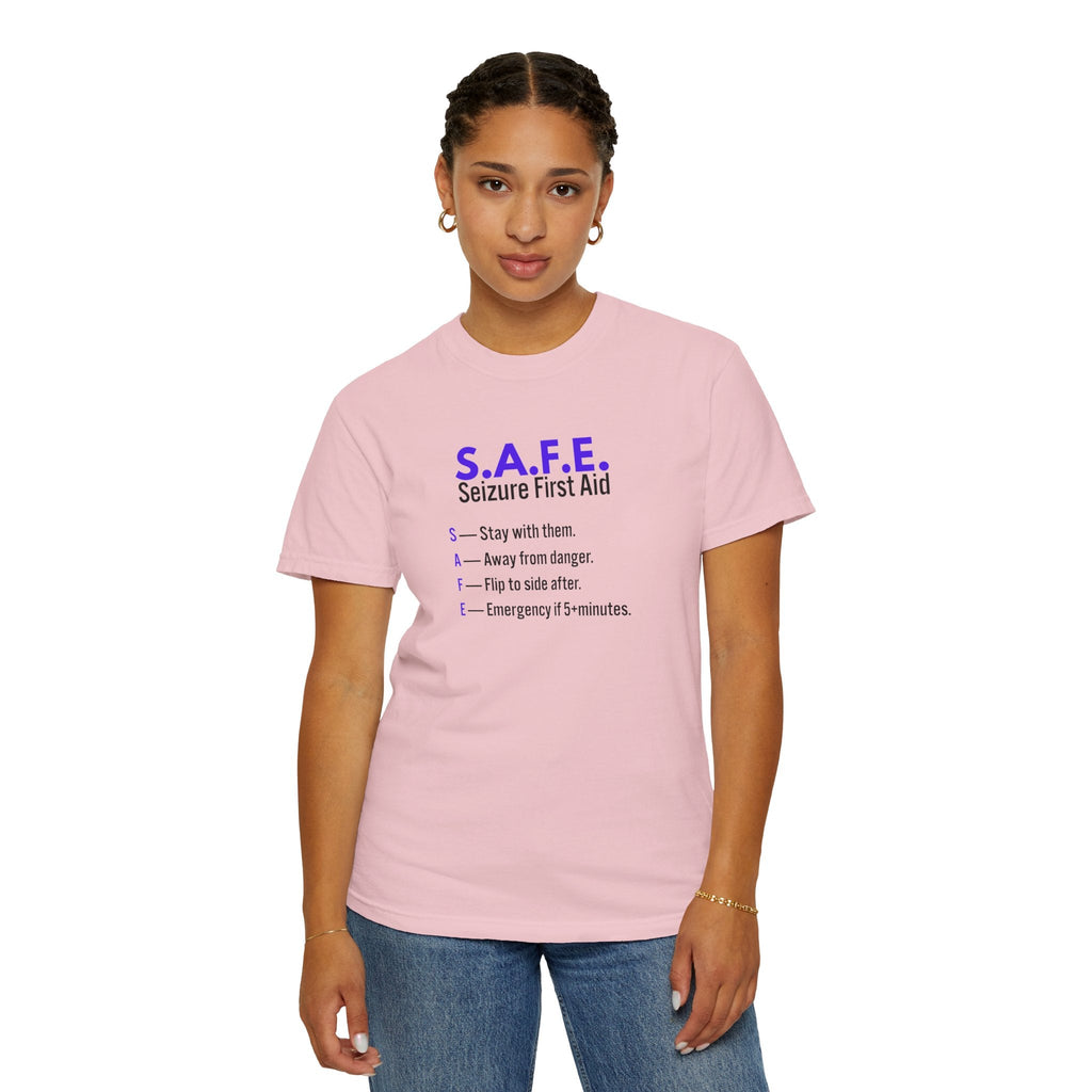 S.A.F.E. Seizure First Aid T-Shirt – Epilepsy Awareness Education Tee - Clothing, Women, T-Shirts - EpiAl's Shop