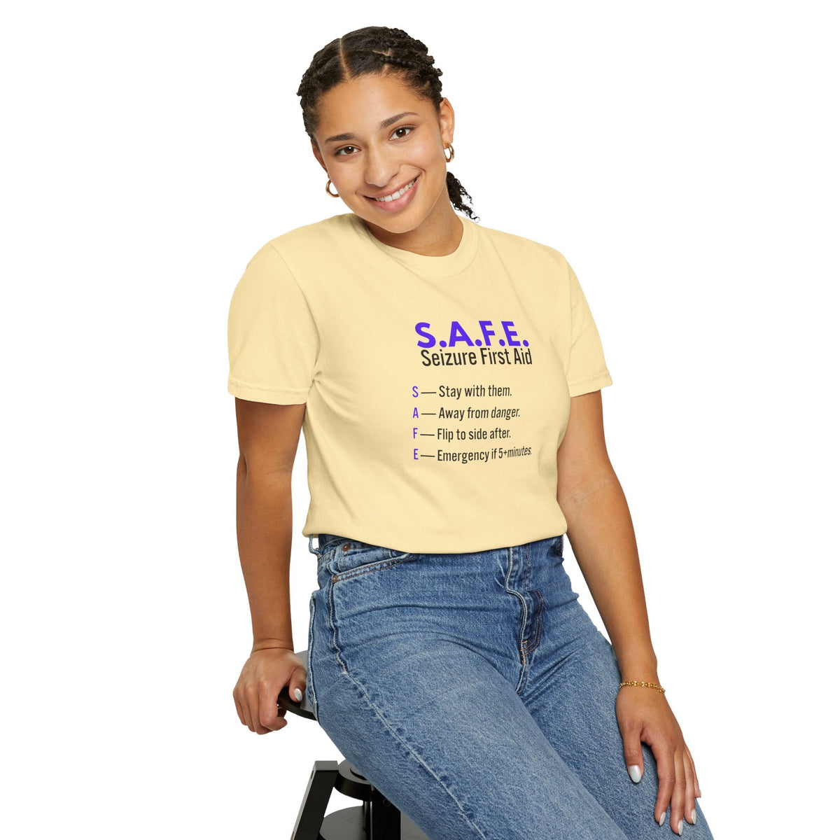 S.A.F.E. Seizure First Aid T-Shirt – Epilepsy Awareness Education Tee - Clothing, Women, T-Shirts - EpiAl's Shop