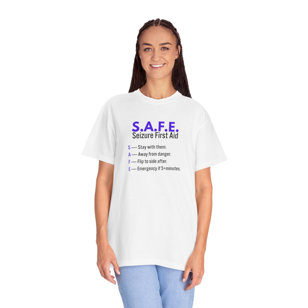 S.A.F.E. Seizure First Aid T-Shirt – Epilepsy Awareness Education Tee - Clothing, Women, T-Shirts - EpiAl's Shop