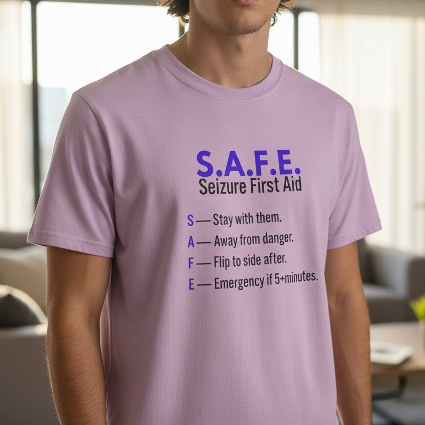 S.A.F.E. Seizure First Aid T-Shirt – Epilepsy Awareness Education Tee - Clothing, Women, T-Shirts - EpiAl's Shop