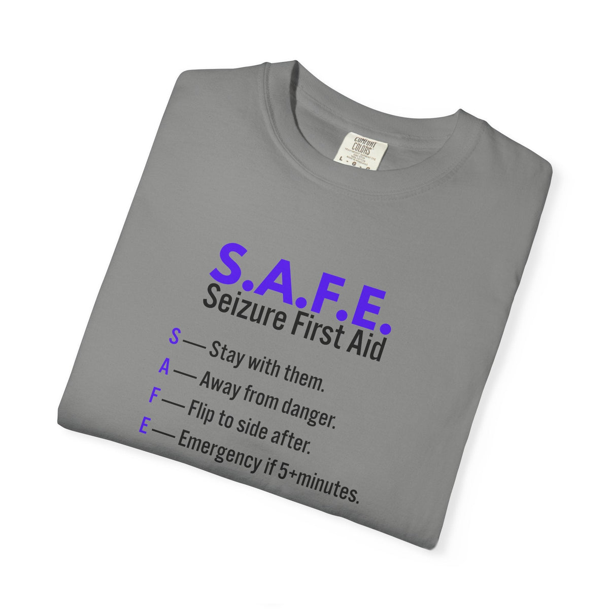 S.A.F.E. Seizure First Aid T-Shirt – Epilepsy Awareness Education Tee - Clothing, Women, T-Shirts - EpiAl's Shop