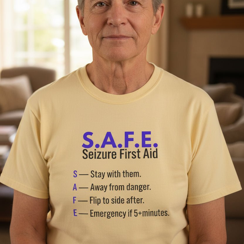 S.A.F.E. Seizure First Aid T-Shirt – Epilepsy Awareness Education Tee - Clothing, Women, T-Shirts - EpiAl's Shop