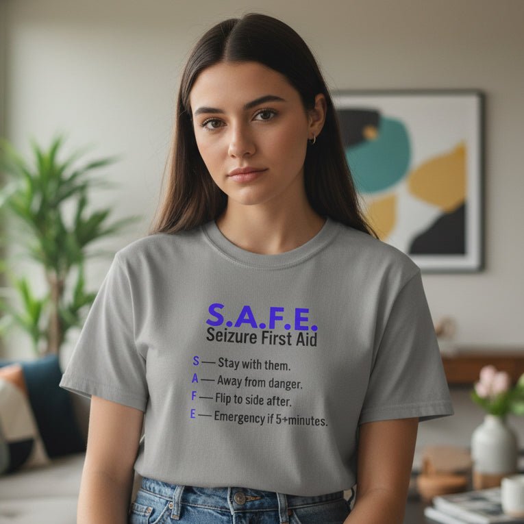 S.A.F.E. Seizure First Aid T-Shirt – Epilepsy Awareness Education Tee - Clothing, Women, T-Shirts - EpiAl's Shop