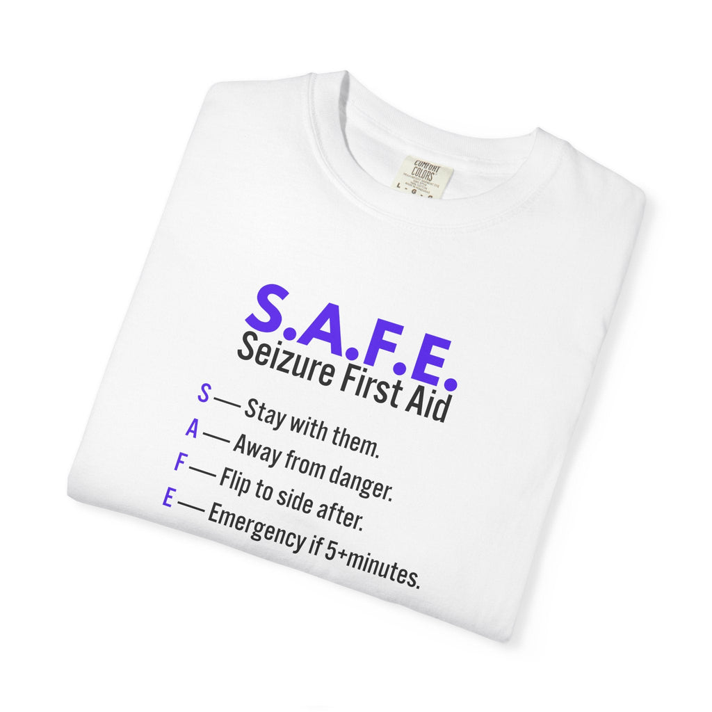 S.A.F.E. Seizure First Aid T-Shirt – Epilepsy Awareness Education Tee - Clothing, Women, T-Shirts - EpiAl's Shop