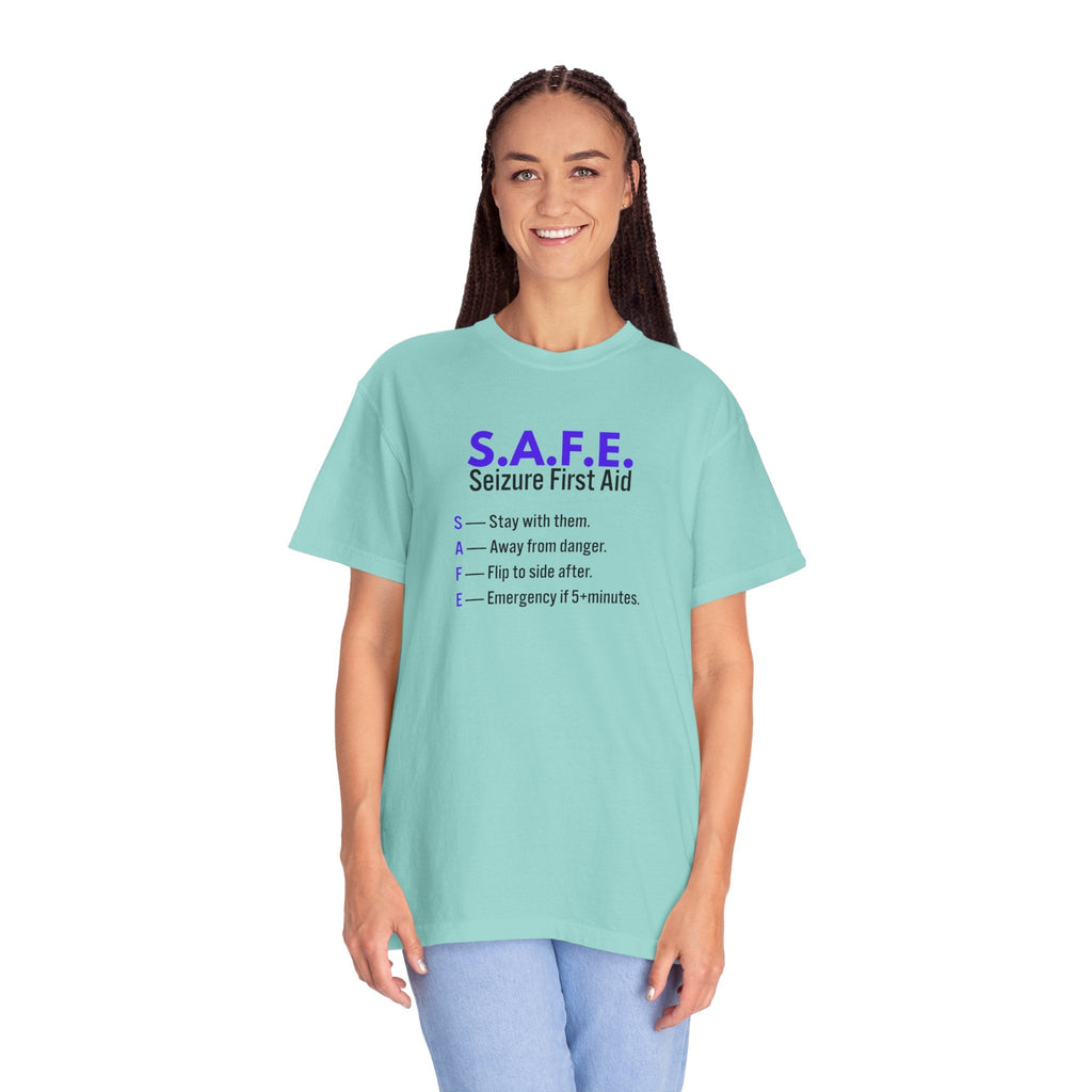 S.A.F.E. Seizure First Aid T-Shirt – Epilepsy Awareness Education Tee - Clothing, Women, T-Shirts - EpiAl's Shop