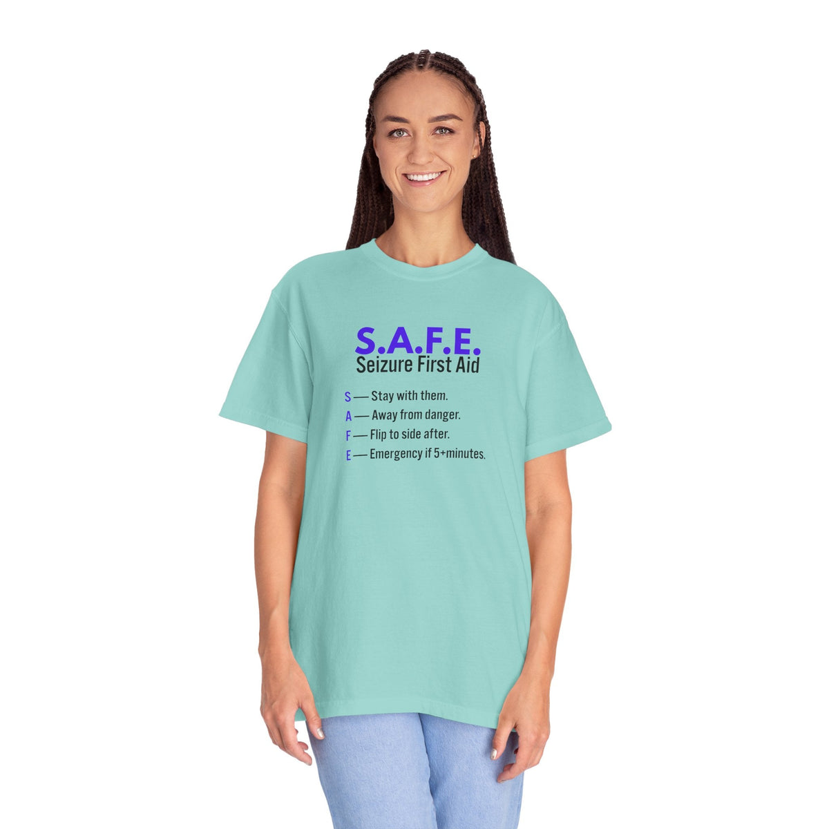 S.A.F.E. Seizure First Aid T-Shirt – Epilepsy Awareness Education Tee - Clothing, Women, T-Shirts - EpiAl's Shop