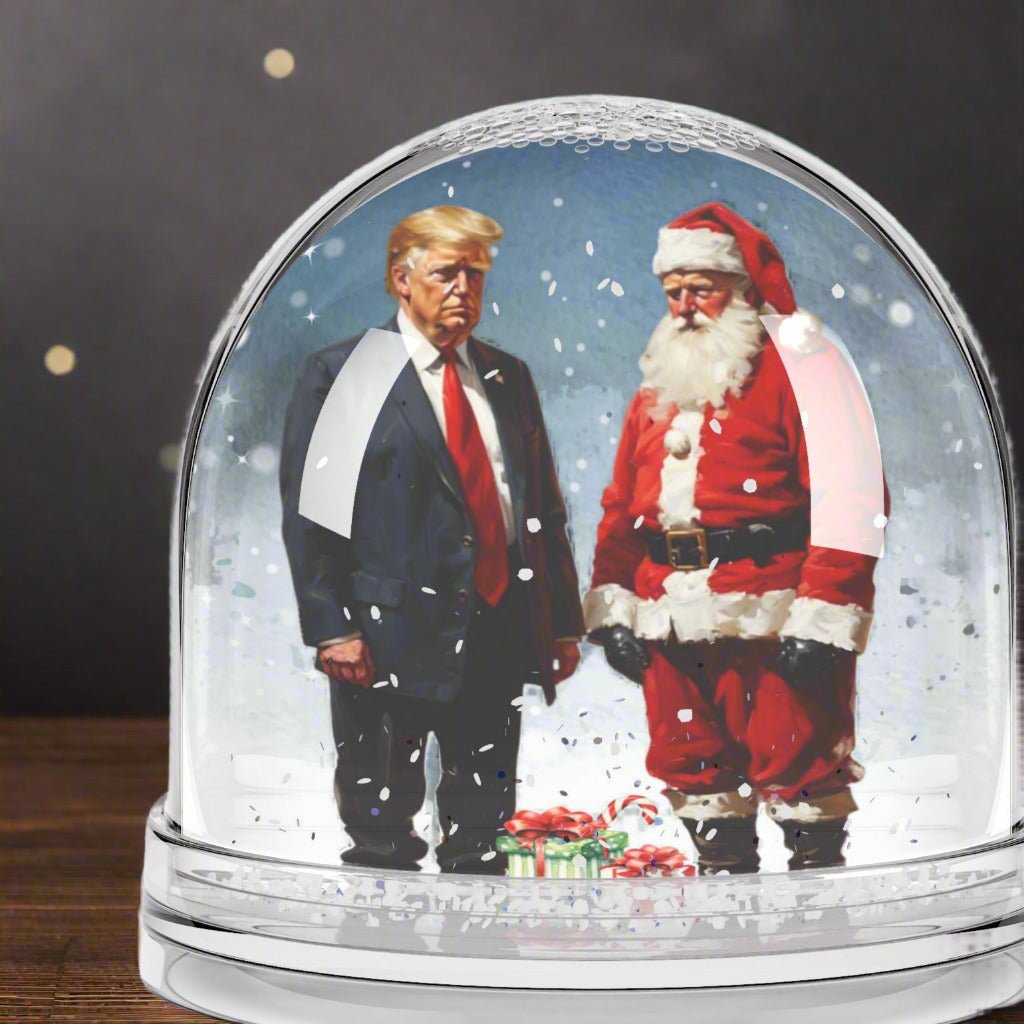 Santa & Trump Festive Snow Globe: Unique Holiday Decor - Collectibles, Snow Globes - EpiAl's Shop