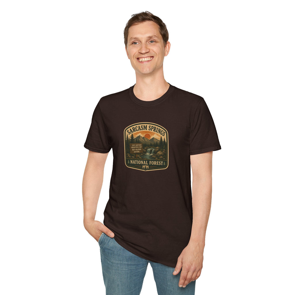 Sarcasm Springs National Forest Unisex T-Shirt | Funny Retro Outdoors Graphic Tee - Clothing, Unisex, T-Shirts - EpiAl's Shop