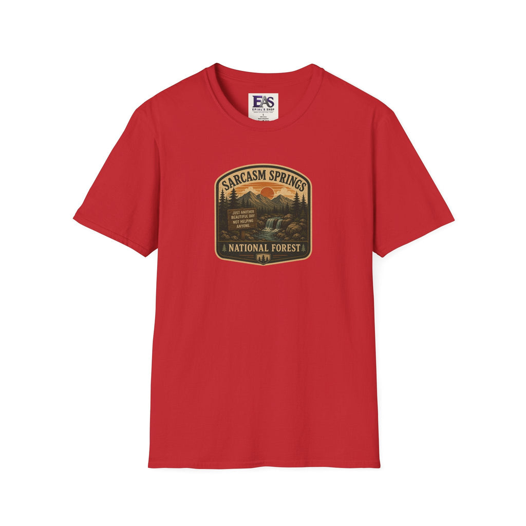 Sarcasm Springs National Forest Unisex T-Shirt | Funny Retro Outdoors Graphic Tee - Clothing, Unisex, T-Shirts - EpiAl's Shop
