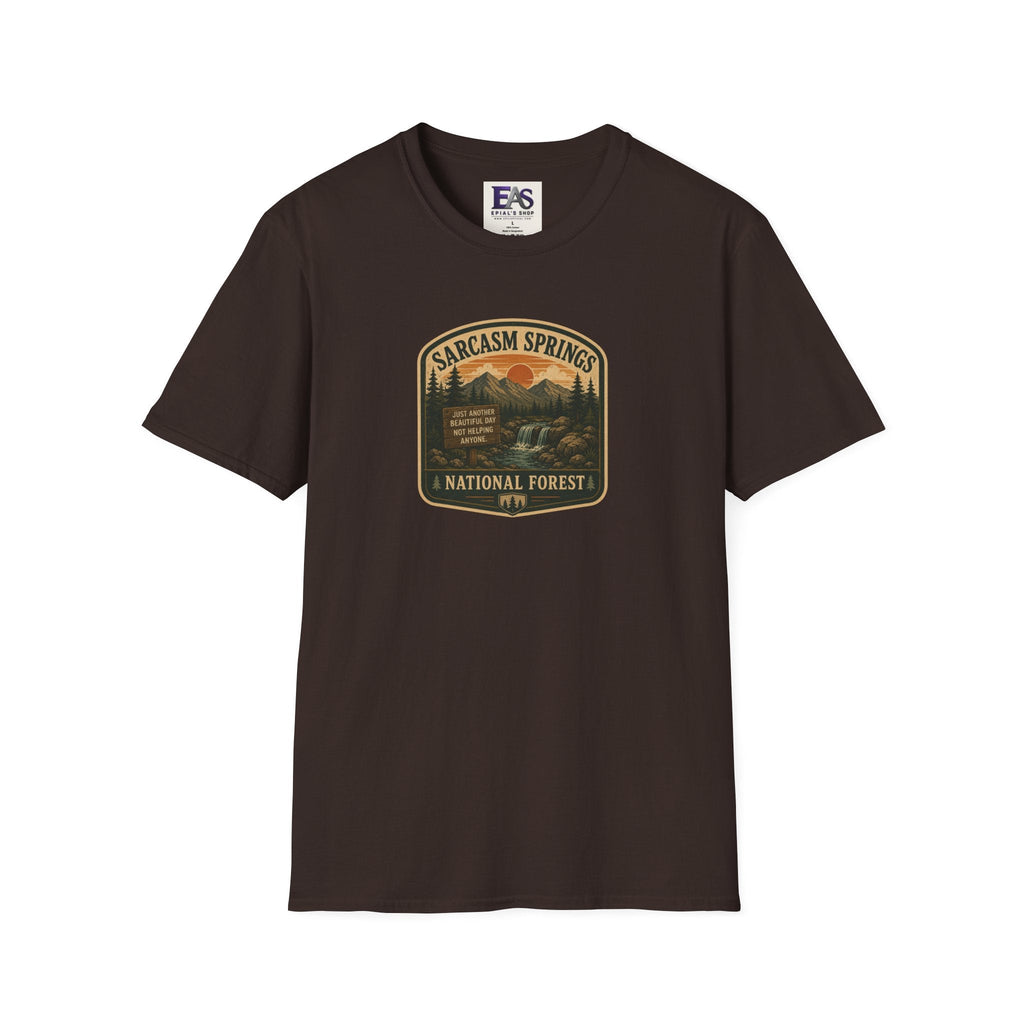Sarcasm Springs National Forest Unisex T-Shirt | Funny Retro Outdoors Graphic Tee - Clothing, Unisex, T-Shirts - EpiAl's Shop