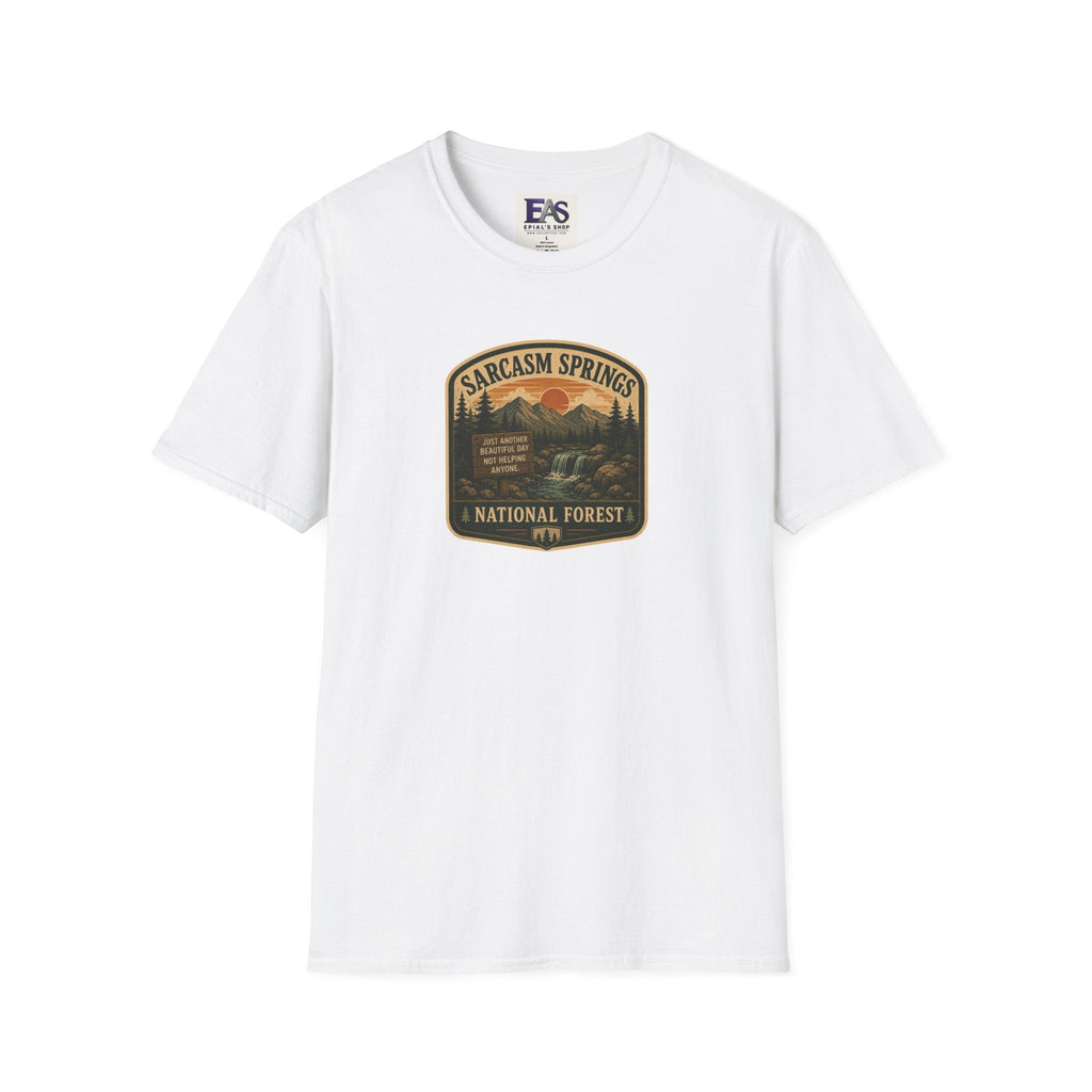 Sarcasm Springs National Forest Unisex T-Shirt | Funny Retro Outdoors Graphic Tee - Clothing, Unisex, T-Shirts - EpiAl's Shop