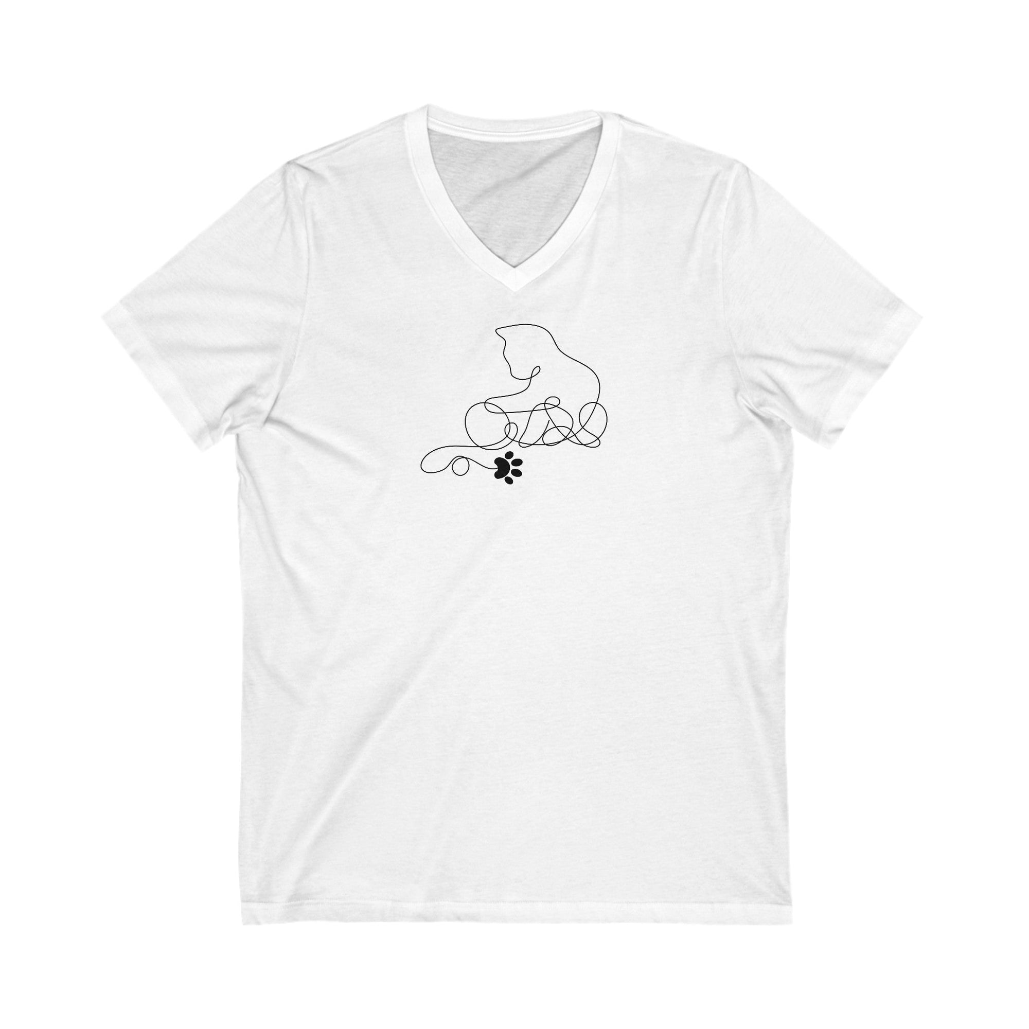Scribble Kitty Unisex Jersey Short Sleeve V - Neck Tee - V - neck - Epileptic Al’s Shop