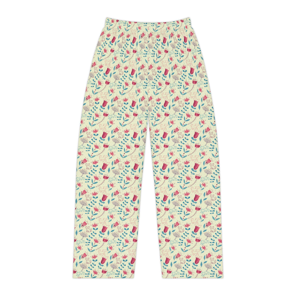 Secret Garden Cats & Flowers Pajama Pants - Clothing, Unisex, Pajamas, Pants - EpiAl's Shop