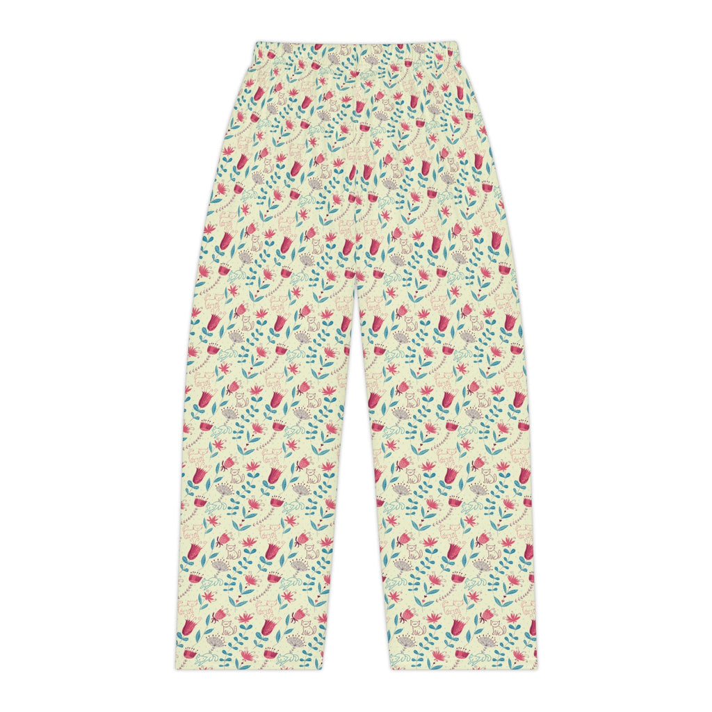 Secret Garden Cats & Flowers Pajama Pants - Clothing, Unisex, Pajamas, Pants - EpiAl's Shop
