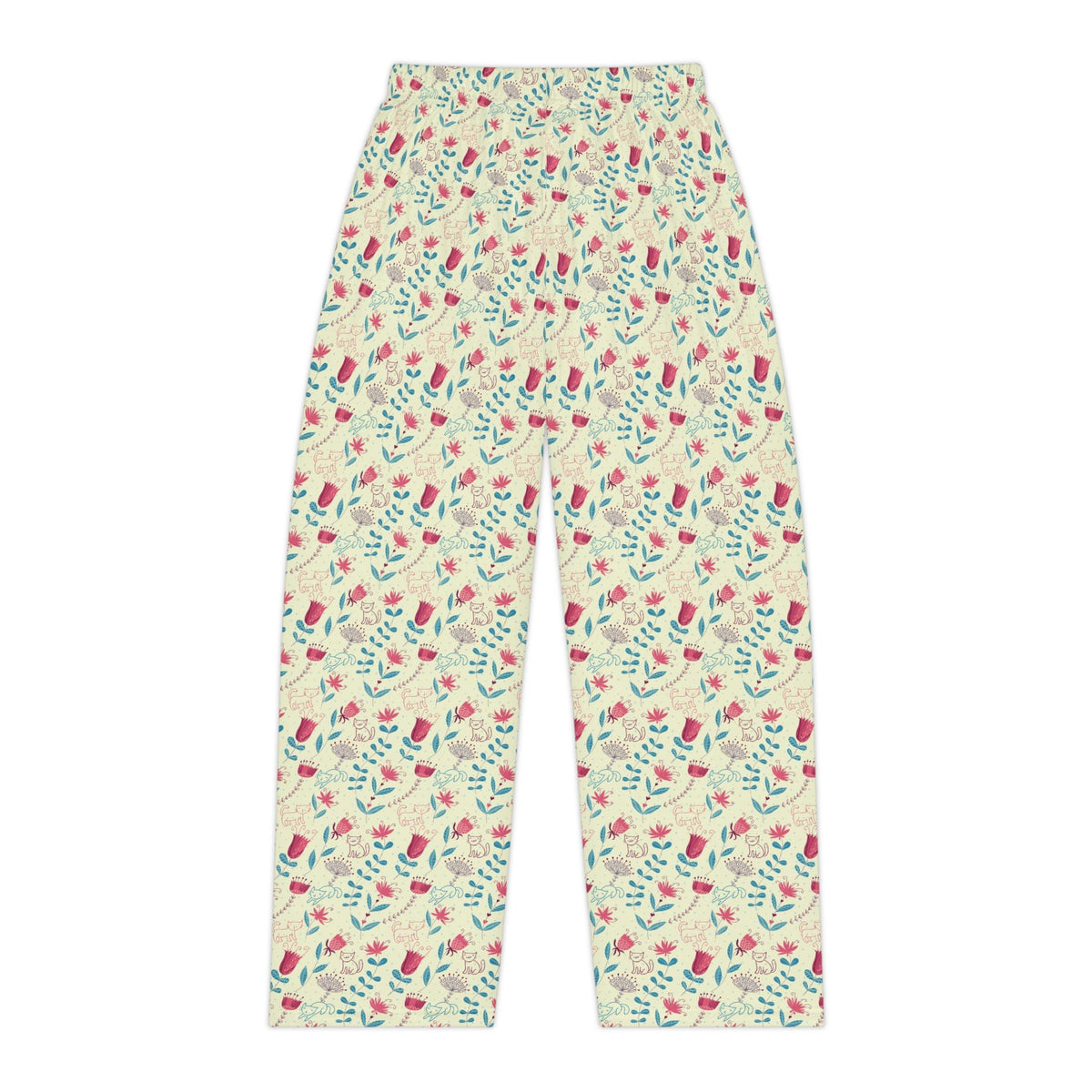 Secret Garden Cats & Flowers Pajama Pants - Clothing, Unisex, Pajamas, Pants - EpiAl's Shop