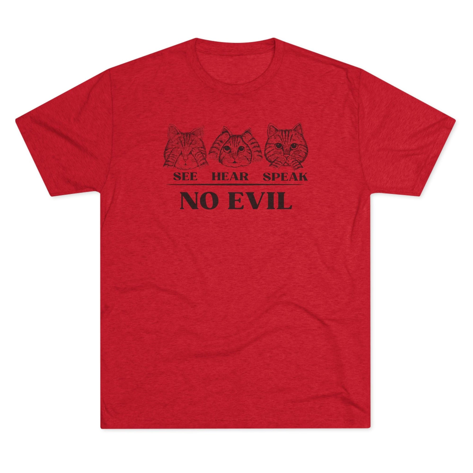 See Hear Speak No Evil Unisex Tri - Blend Crew Tee - T - Shirt - Epileptic Al’s Shop