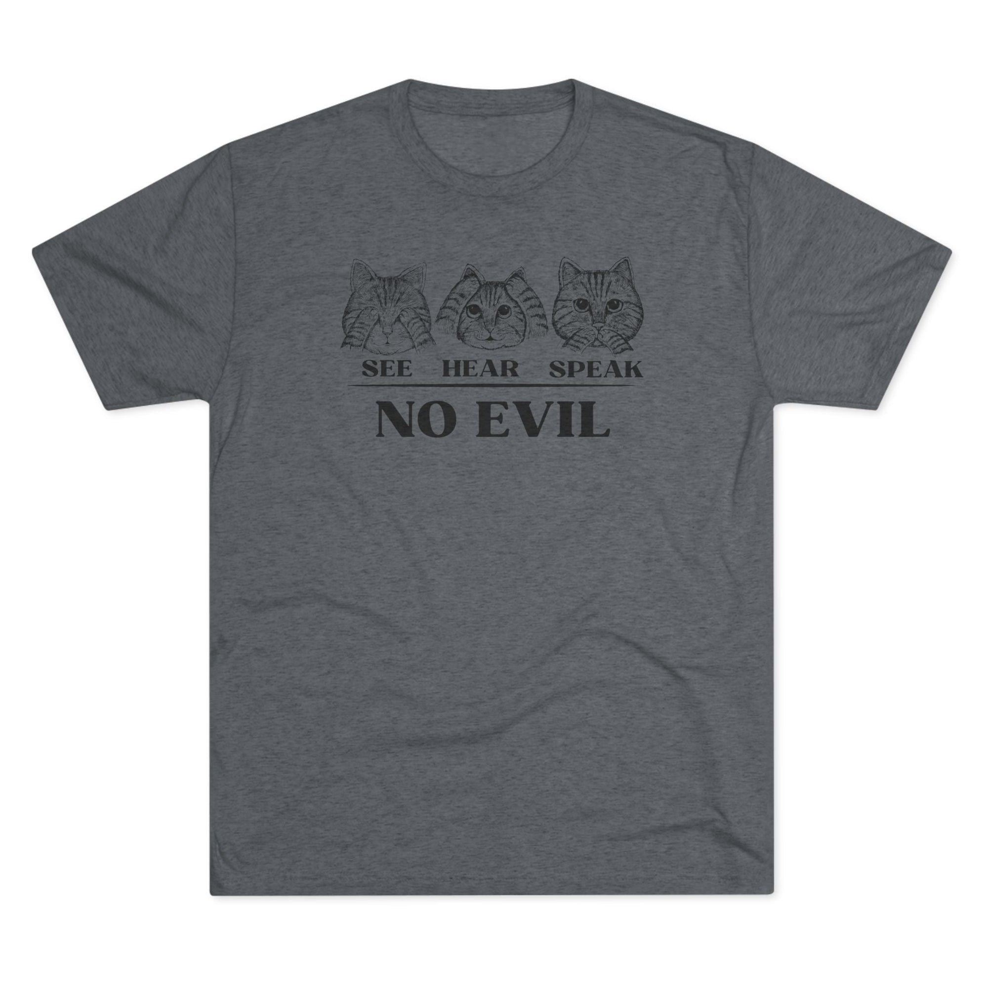 See Hear Speak No Evil Unisex Tri - Blend Crew Tee - T - Shirt - Epileptic Al’s Shop