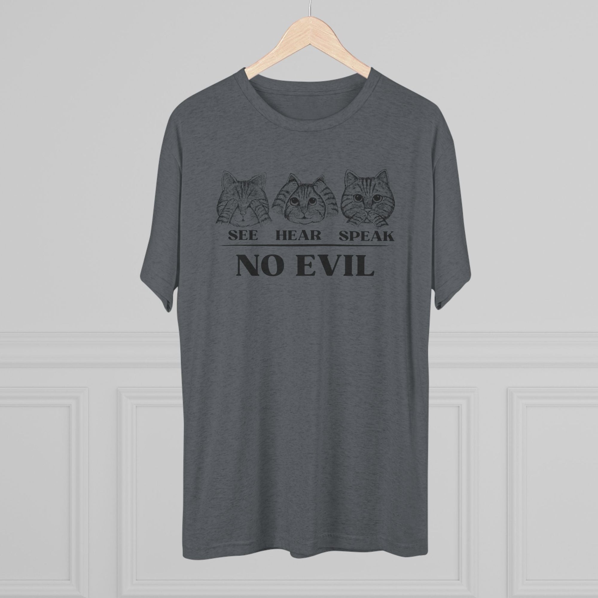 See Hear Speak No Evil Unisex Tri - Blend Crew Tee - T - Shirt - Epileptic Al’s Shop