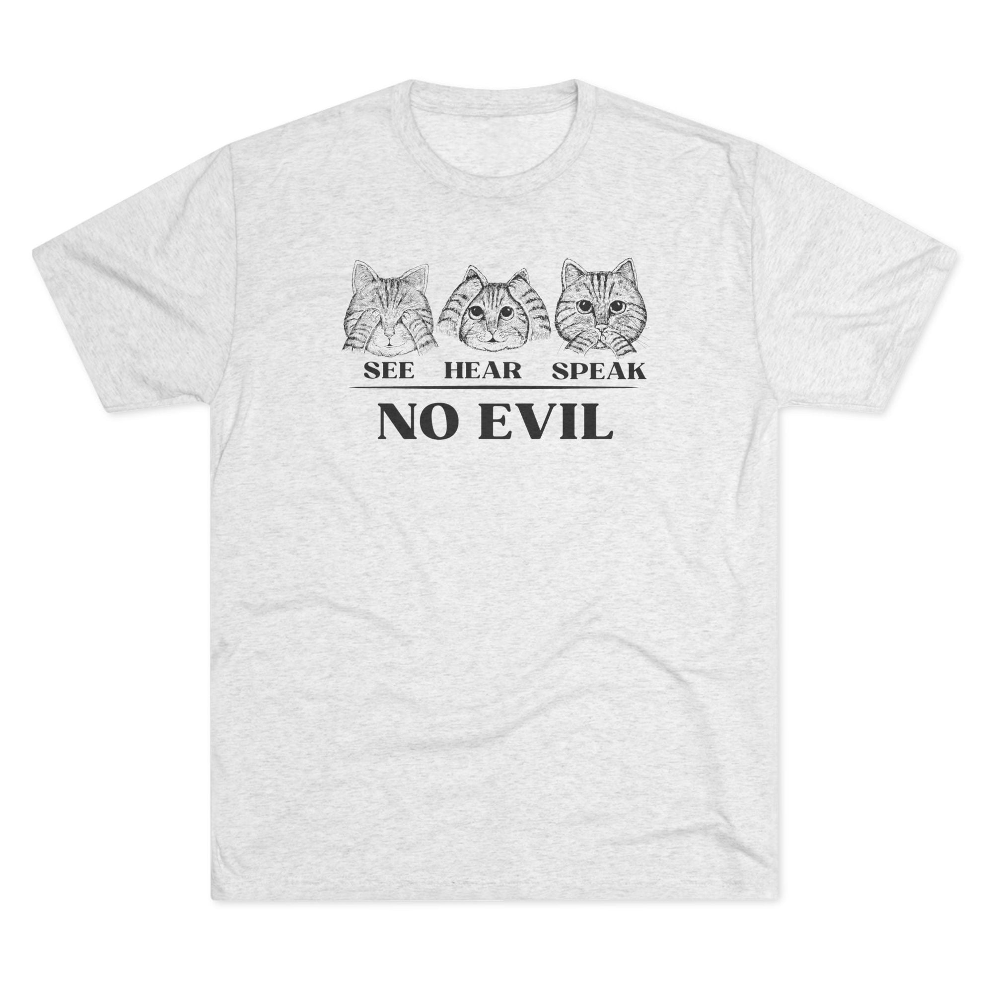 See Hear Speak No Evil Unisex Tri - Blend Crew Tee - T - Shirt - Epileptic Al’s Shop