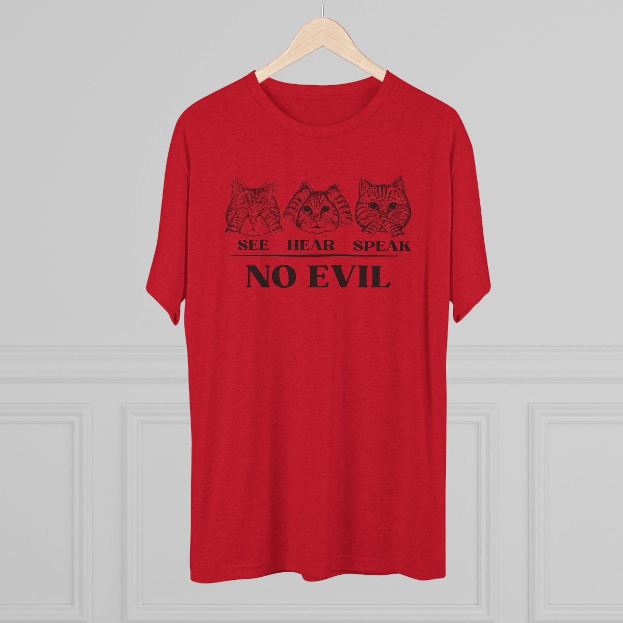 See Hear Speak No Evil Unisex Tri - Blend Crew Tee - T - Shirt - Epileptic Al’s Shop