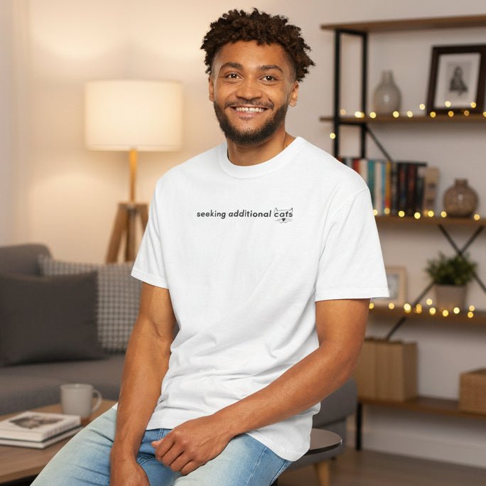 Seeking Additional Cats T-Shirt | Cat Lover Minimal Tee - Clothing, Unisex, T-Shirts - EpiAl's Shop
