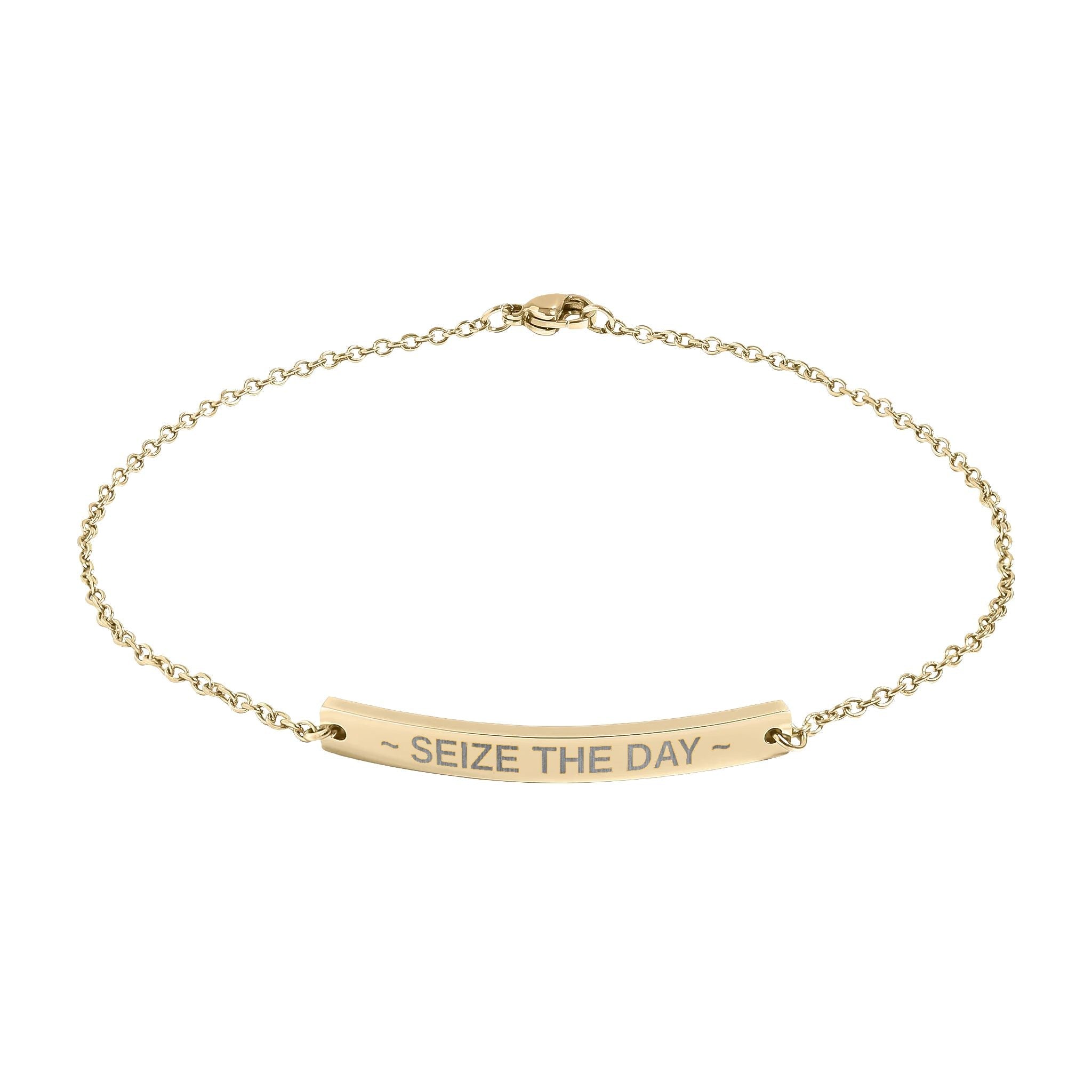 Seize the Day Engraved Anklet | Inspirational Anklet - Jewelry, Anklets - EpiAl's Shop