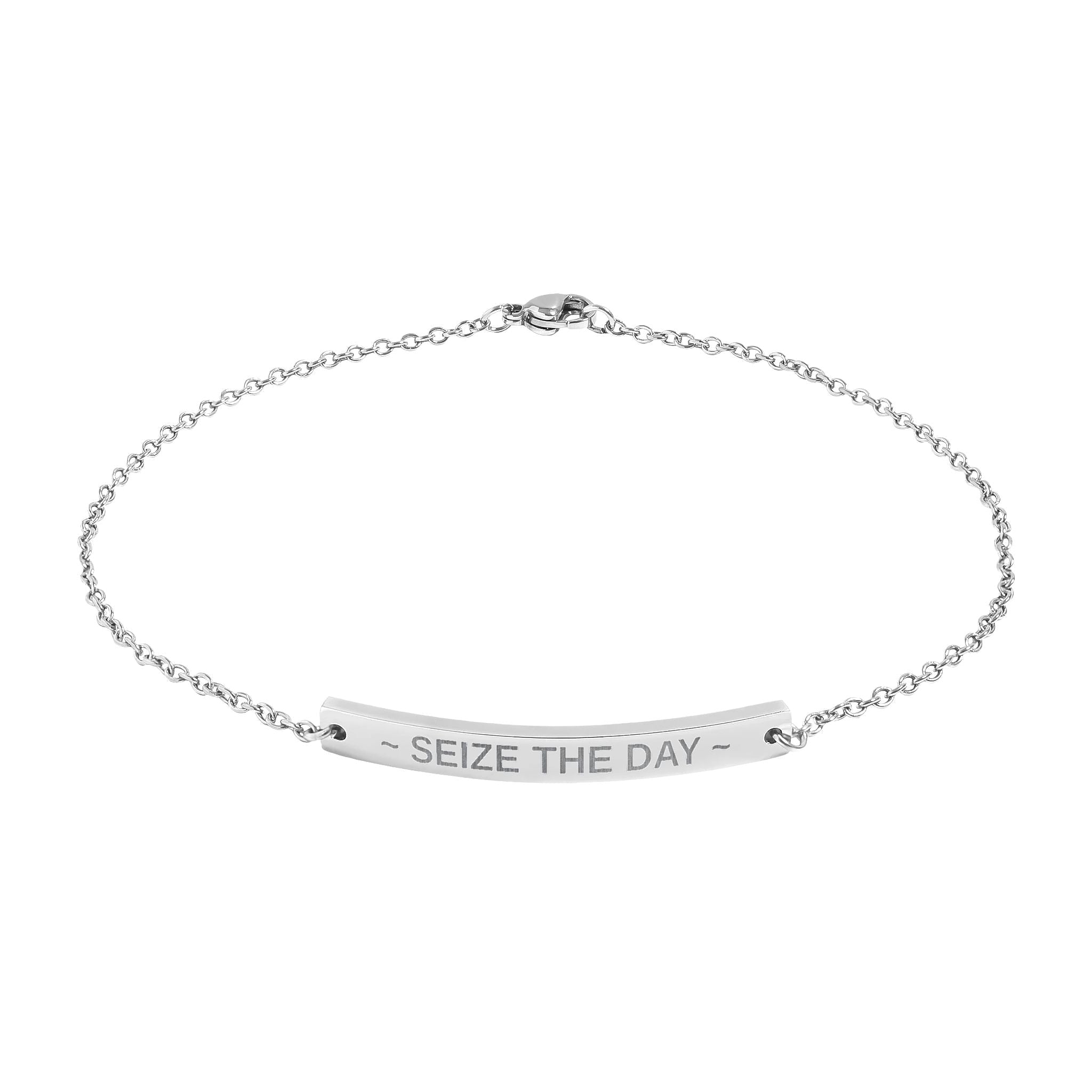 Seize the Day Engraved Anklet | Inspirational Anklet - Jewelry, Anklets - EpiAl's Shop