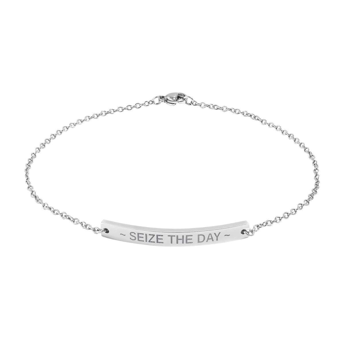 Seize the Day Engraved Anklet | Inspirational Anklet - Jewelry, Anklets - EpiAl's Shop