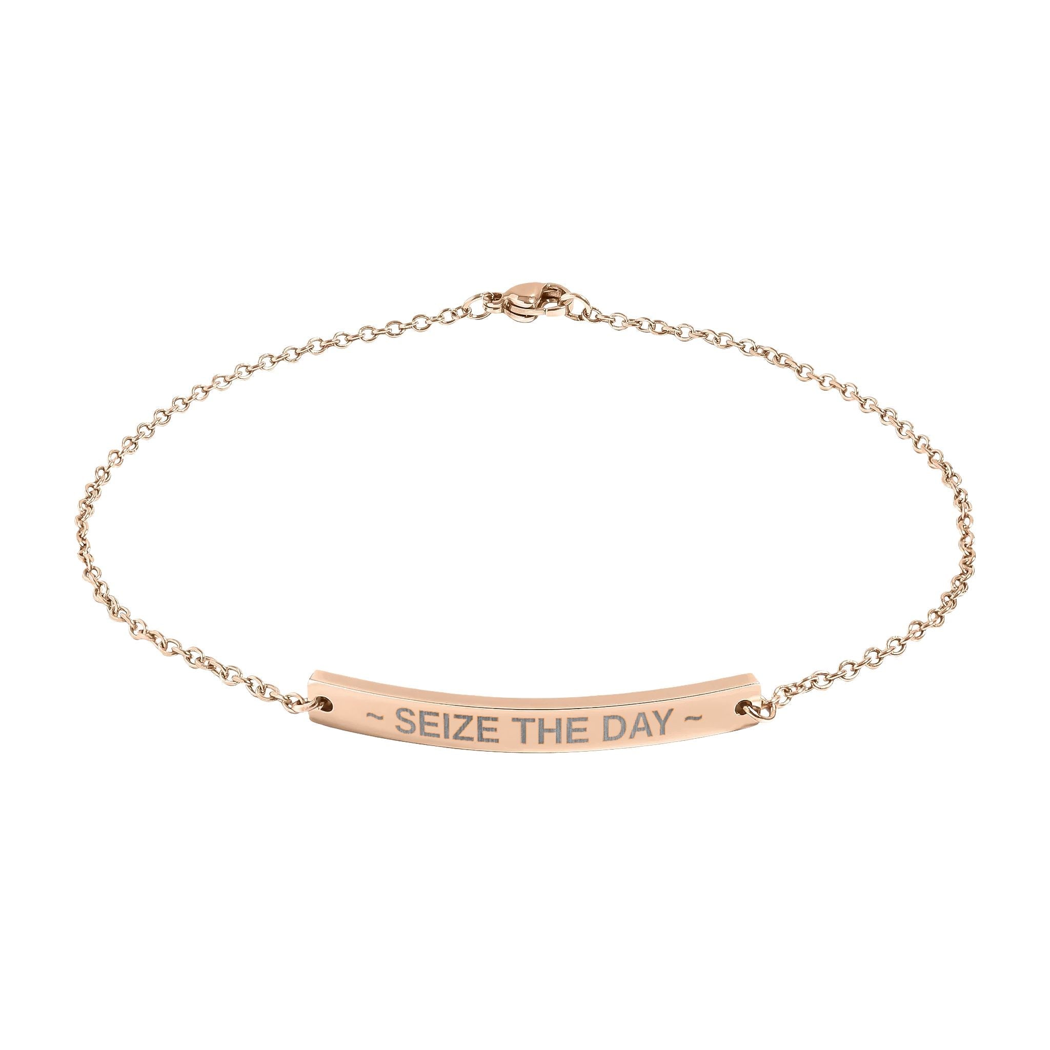 Seize the Day Engraved Anklet | Inspirational Anklet - Jewelry, Anklets - EpiAl's Shop