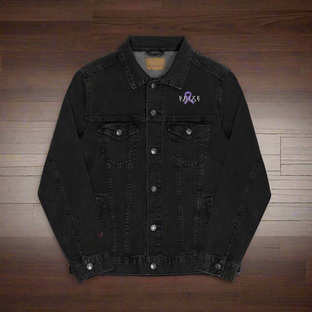 Seize the Day Epilepsy Awareness Embroidered Denim Jacket - Clothing, Coats & Jackets - EpiAl's Shop