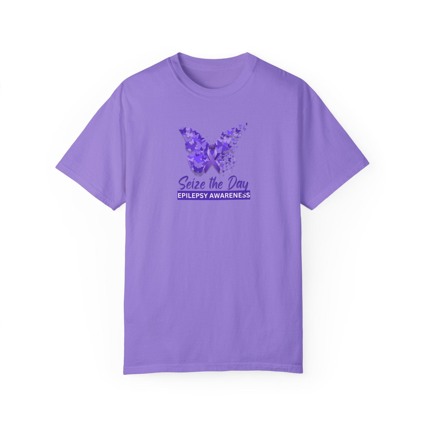 Seize the Day Epilepsy Awareness Unisex Garment - Dyed T - shirt - T - Shirt - Epileptic Al’s Shop