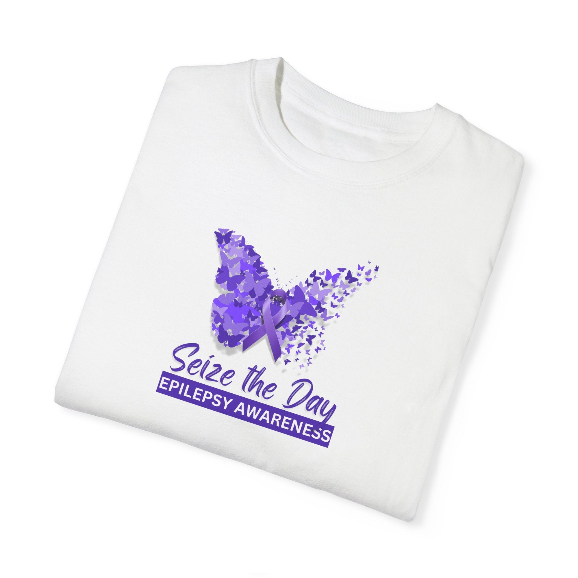 Seize the Day Epilepsy Awareness Unisex Garment - Dyed T - shirt - T - Shirt - Epileptic Al’s Shop