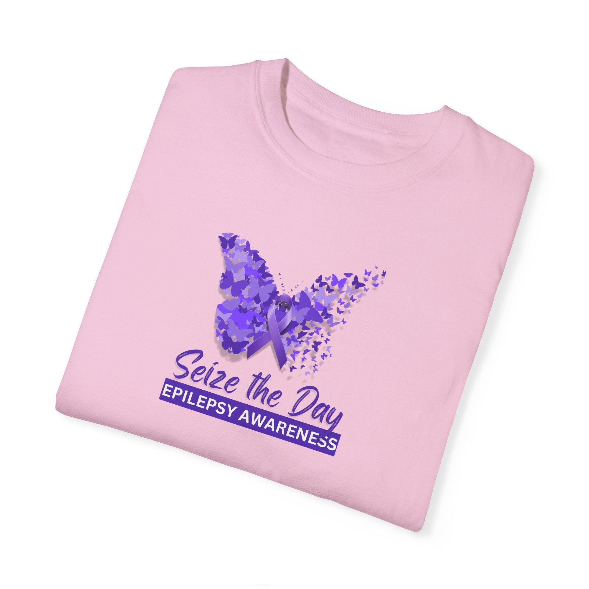 Seize the Day Epilepsy Awareness Unisex Garment - Dyed T - shirt - T - Shirt - Epileptic Al’s Shop