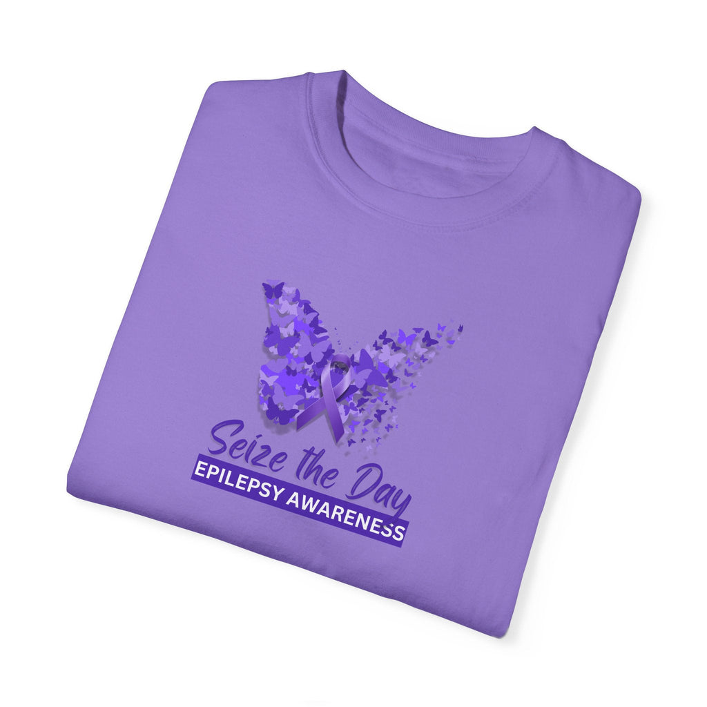 Seize the Day Epilepsy Awareness Unisex Garment - Dyed T - shirt - T - Shirt - Epileptic Al’s Shop