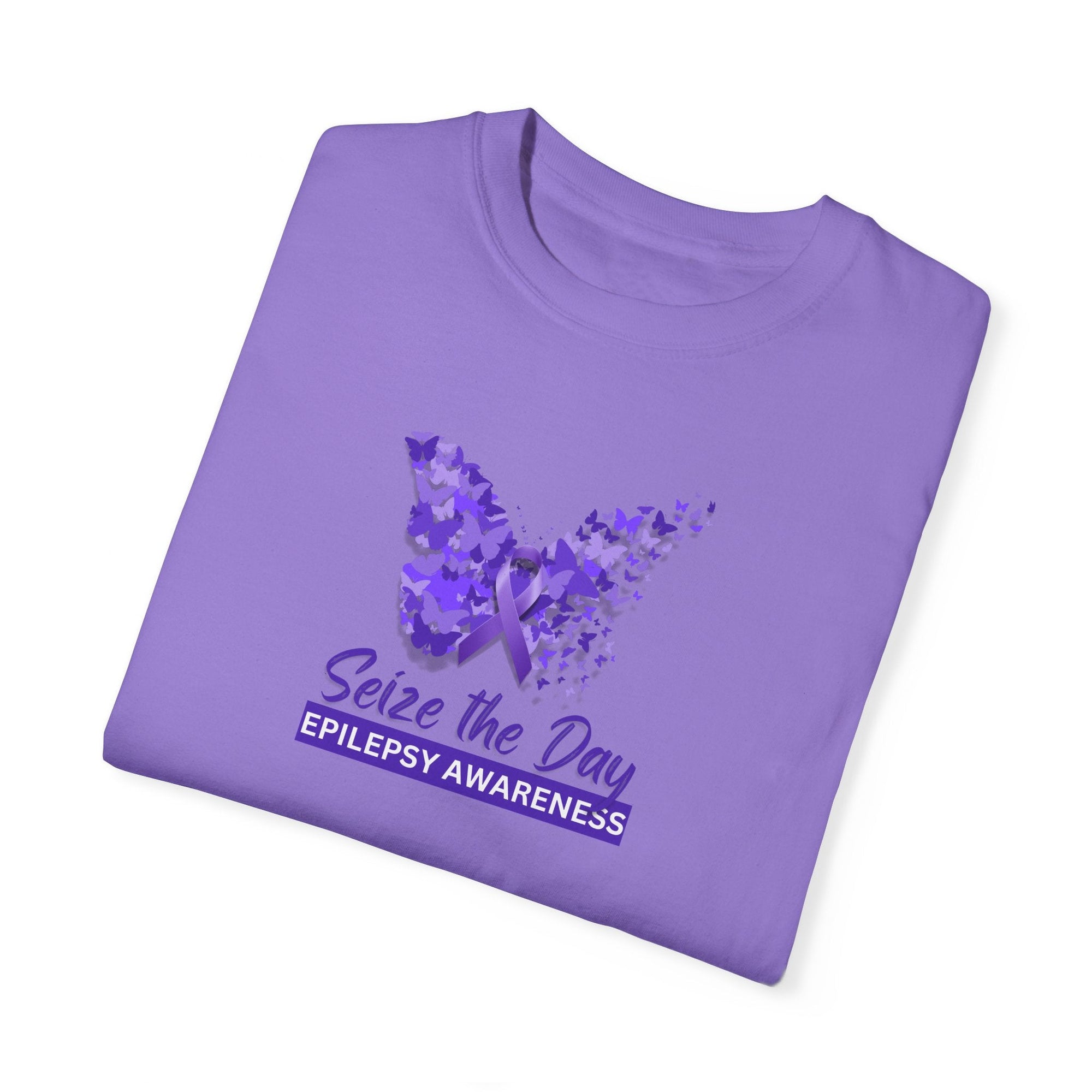 Seize the Day Epilepsy Awareness Unisex Garment - Dyed T - shirt - T - Shirt - Epileptic Al’s Shop