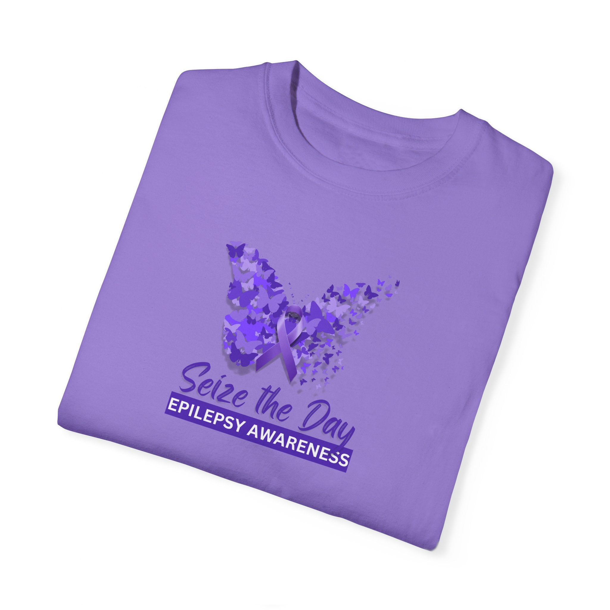 Seize the Day Epilepsy Awareness Unisex Garment - Dyed T - shirt - T - Shirt - Epileptic Al’s Shop