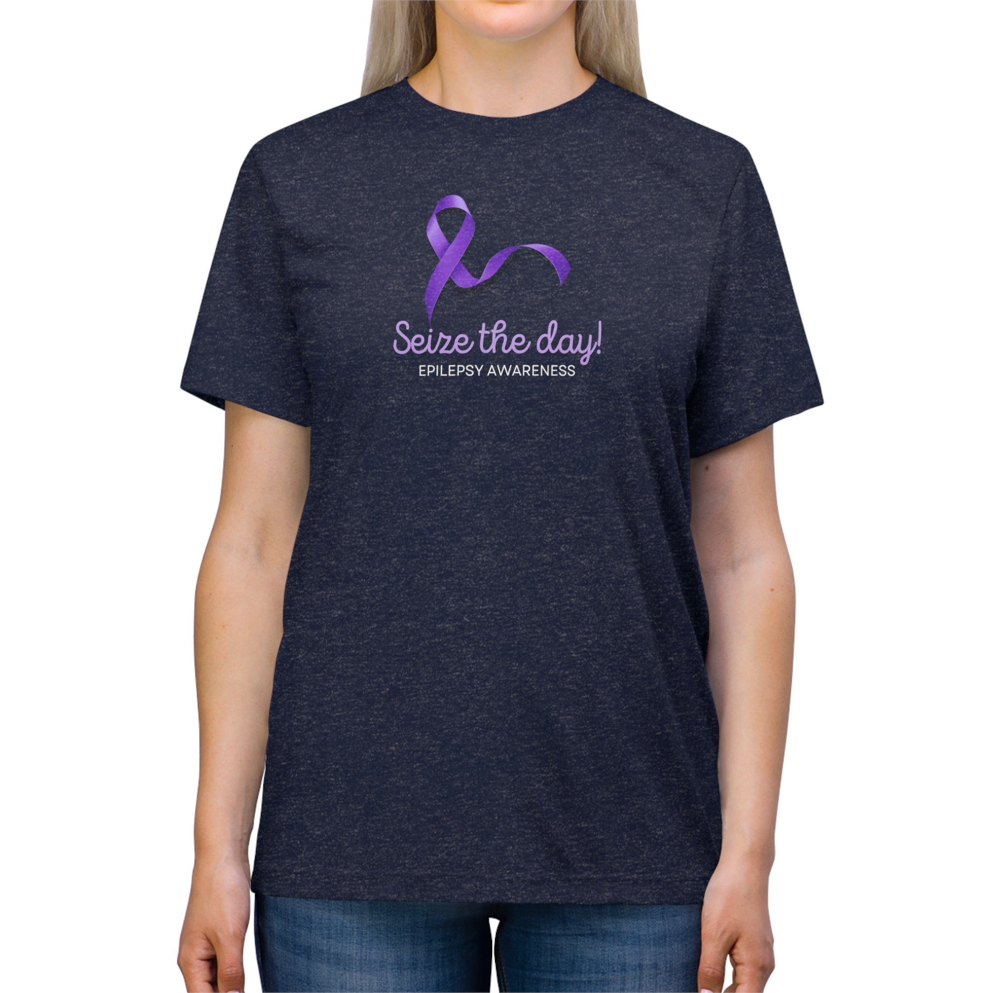 Seize the Day Purple Ribbon Unisex Triblend Tee - T - Shirt - Epileptic Al’s Shop