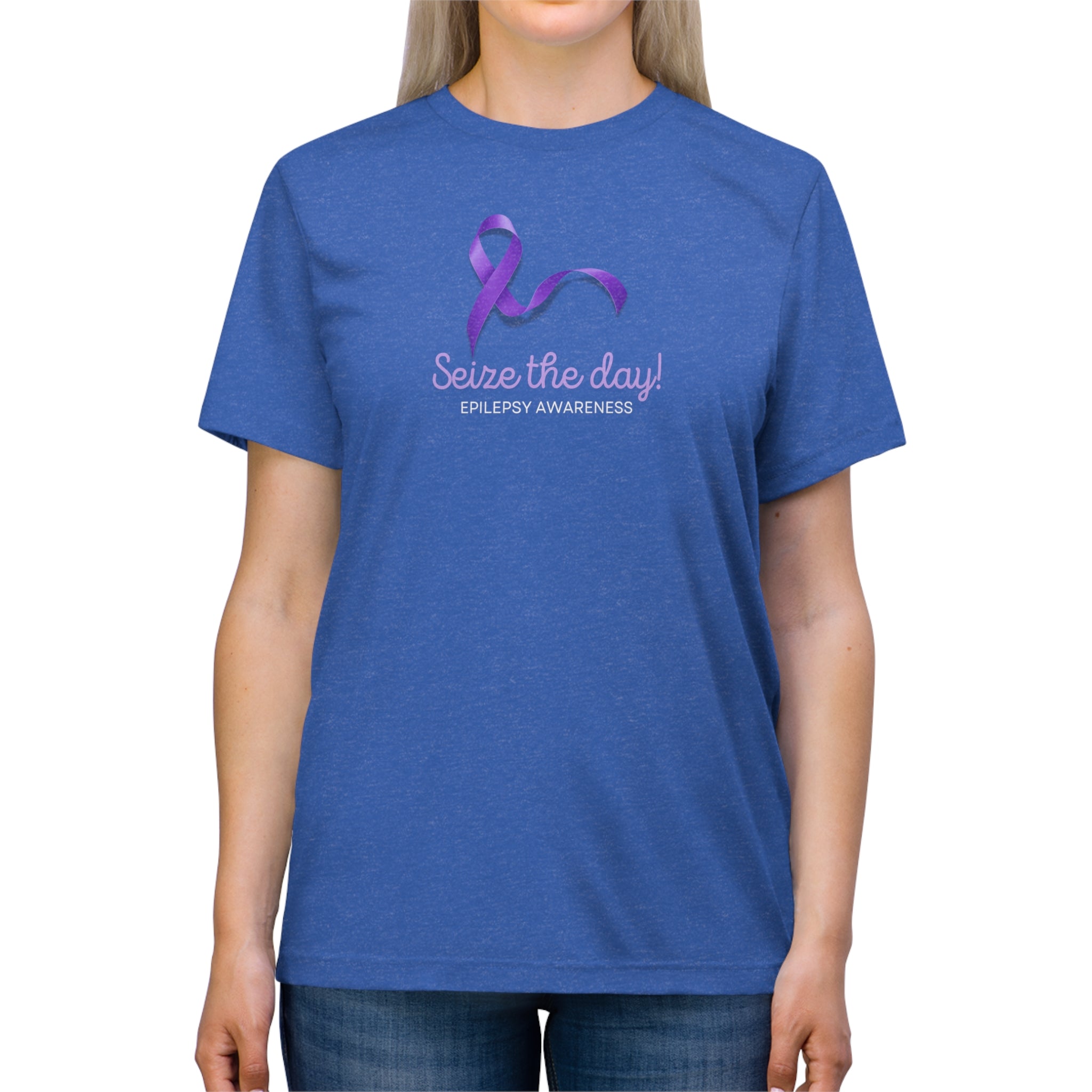 Seize the Day Purple Ribbon Unisex Triblend Tee - T - Shirt - Epileptic Al’s Shop