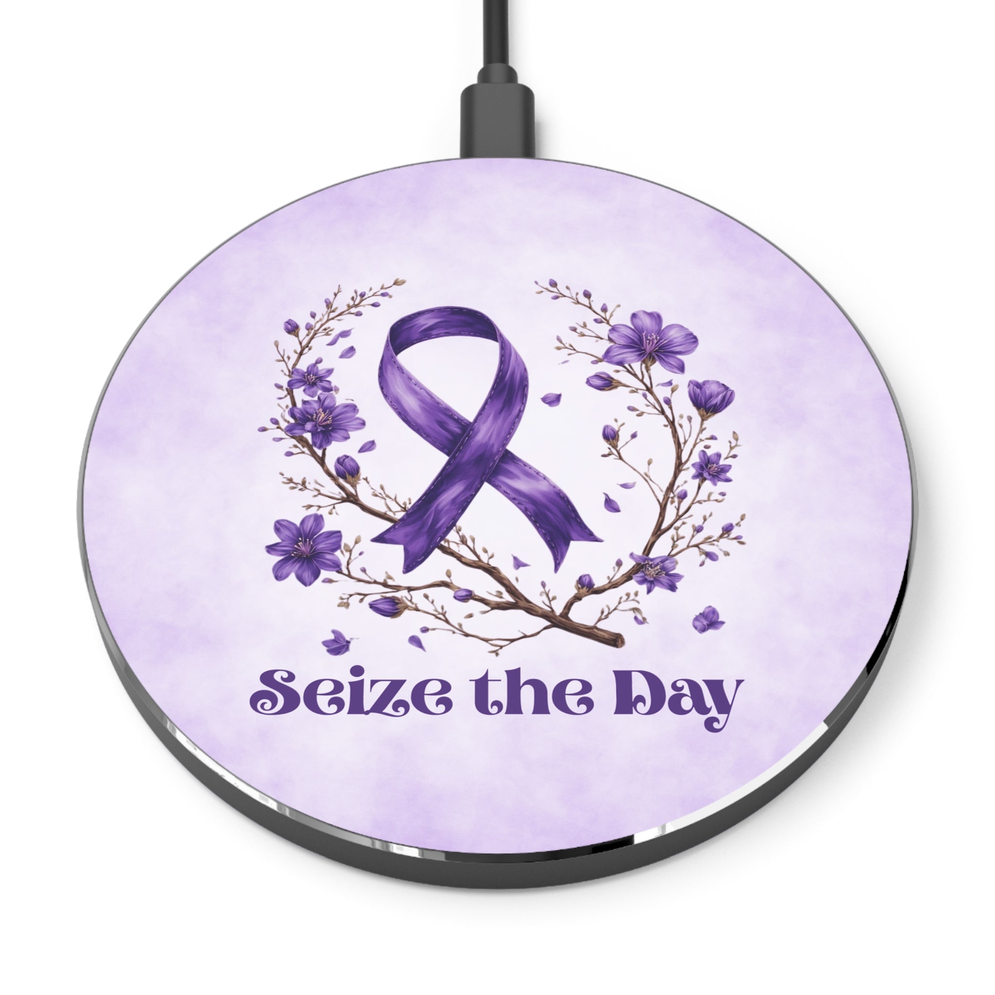 Seize the Day Wireless Charger - Fast Charging Pad with Floral Design - Accessories, Tech, Chargers - EpiAl's Shop
