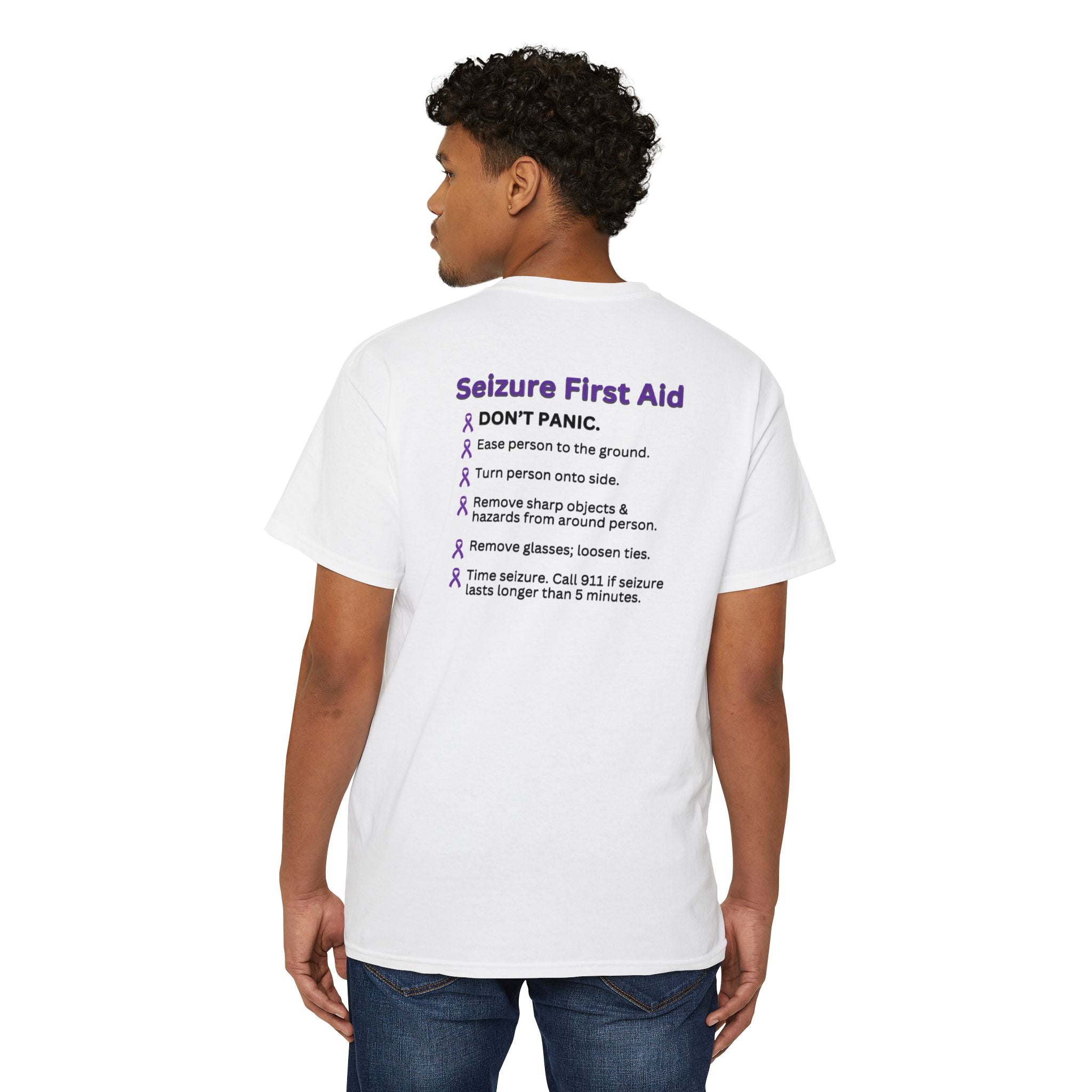 Seizure First Aid Unisex Heavy Cotton Pocket Tee - T - Shirt - Epileptic Al’s Shop